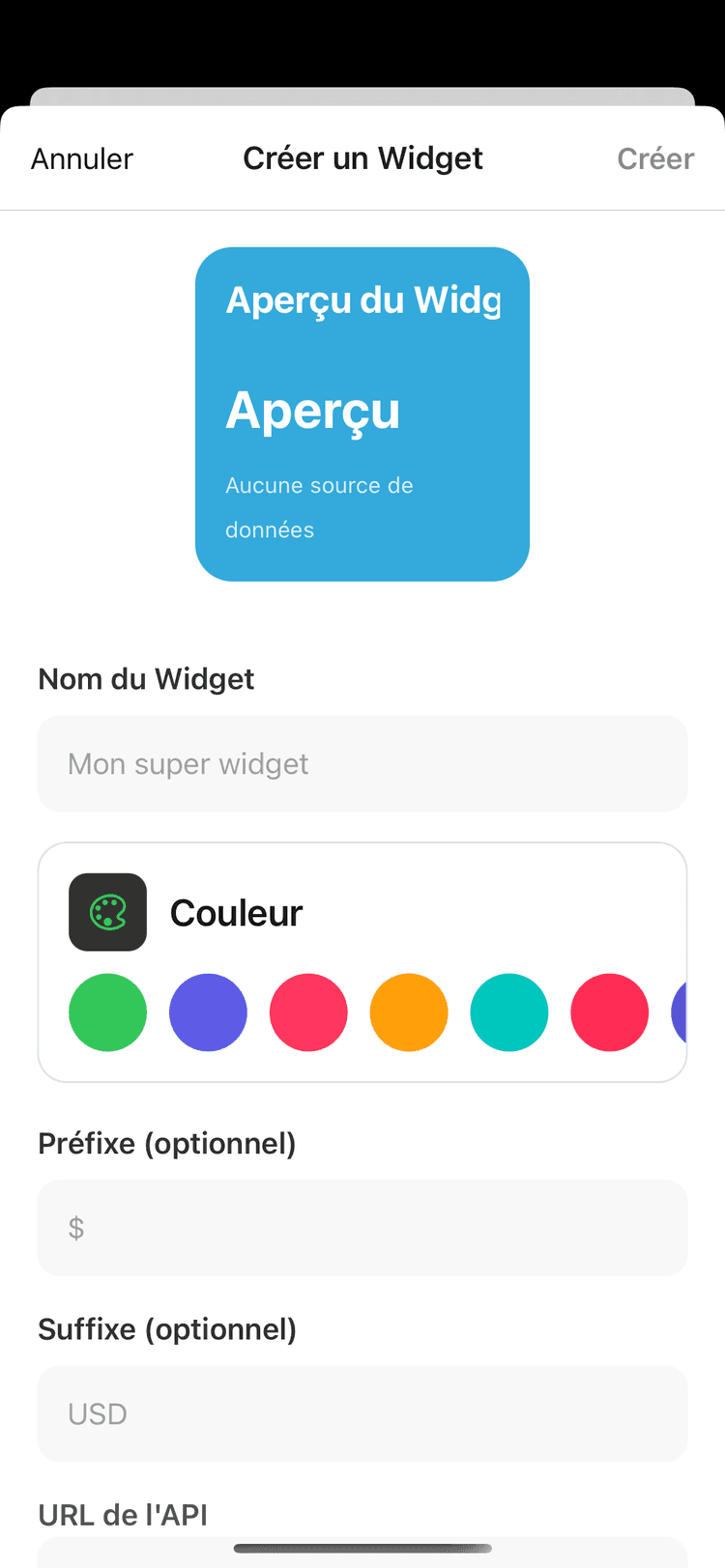Widget Creation